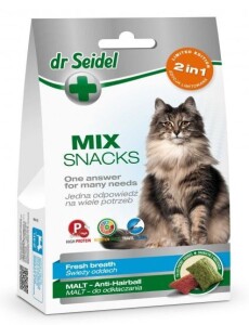 Przysmak dla kota na odkłaczanie i świeży oddech- Dr Seidel (60g)